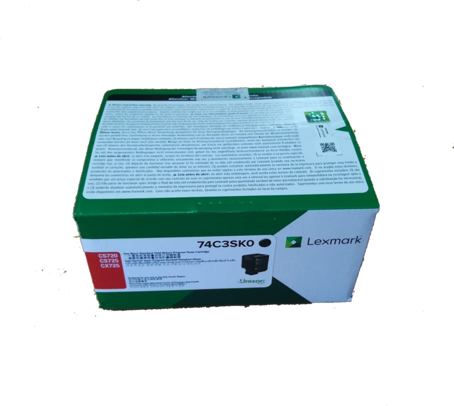利盟CS720,CS725,CX725的高容黑色粉盒 原厂正品 74C3SK0