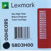 利盟MS821,MS822,MS725,MS823,MS826,MX721,MX722,MX822的高容粉盒 原厂正品 58D3H00