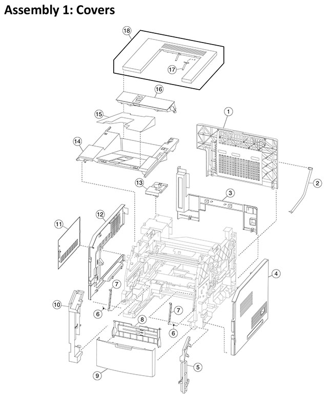 Lexmark MS810 Assembly 1: Covers