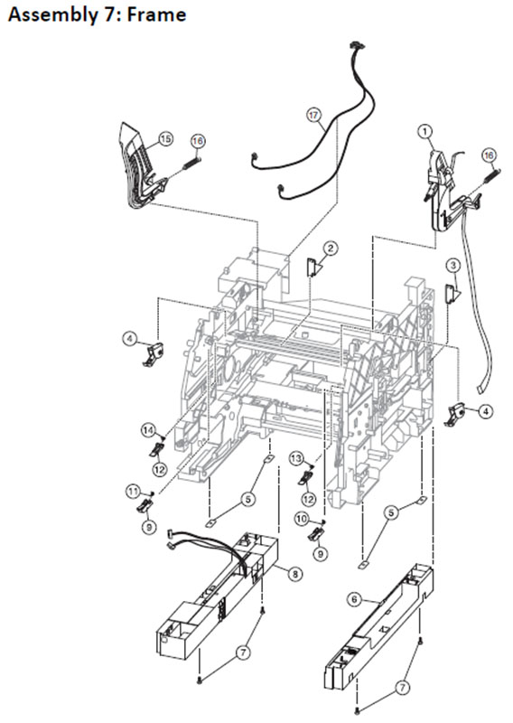 Lexmark MS810 Assembly 7: Frame